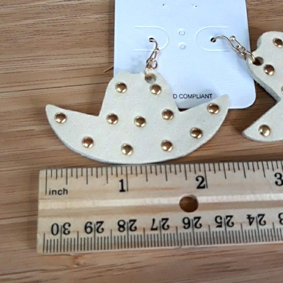 3 For $15 COWBOY HAT SUEDE COWGIRL EARRING - Picture 6 of 7